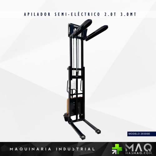 APILADOR SEMI-ELÉCTRICO 2.0TON 3.0MT MODELO 2030SE - Imagen 3